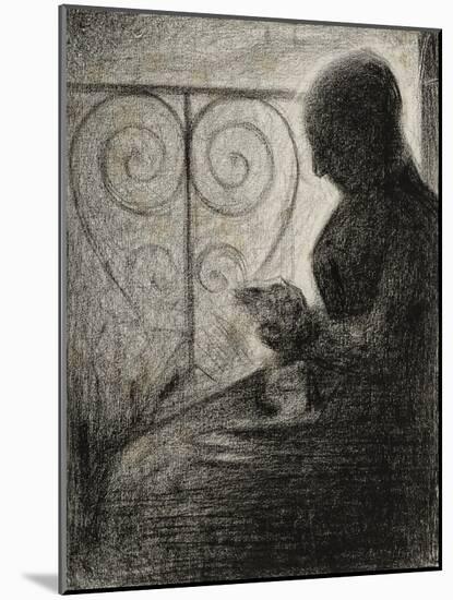 Devant le balcon (profil)-Georges Seurat-Mounted Giclee Print