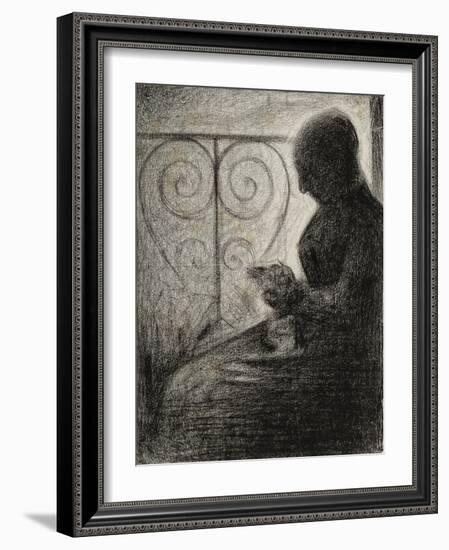 Devant le balcon (profil)-Georges Seurat-Framed Giclee Print