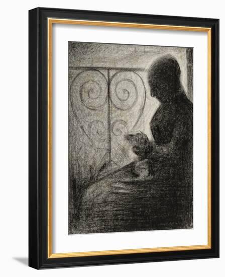 Devant le balcon (profil)-Georges Seurat-Framed Giclee Print