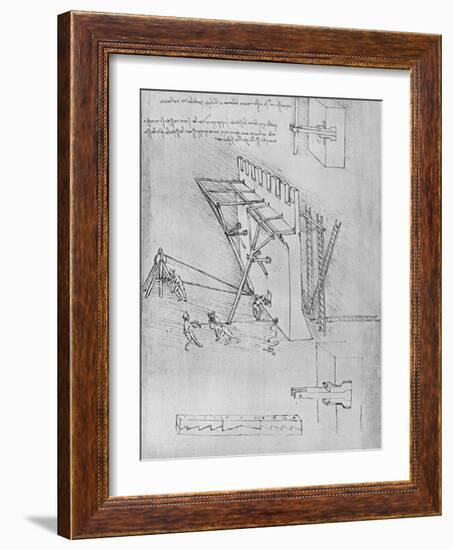 'Device for Repelling Scaling Ladders', c1480 (1945)-Leonardo Da Vinci-Framed Giclee Print