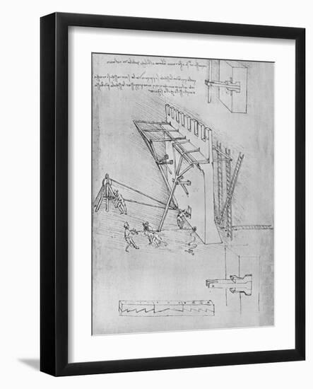 'Device for Repelling Scaling Ladders', c1480 (1945)-Leonardo Da Vinci-Framed Giclee Print