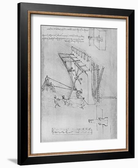 'Device for Repelling Scaling Ladders', c1480 (1945)-Leonardo Da Vinci-Framed Giclee Print