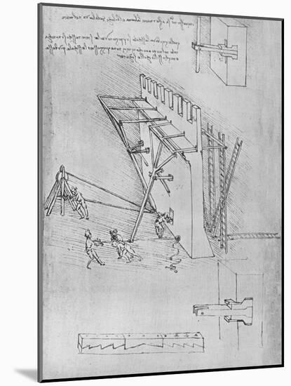 'Device for Repelling Scaling Ladders', c1480 (1945)-Leonardo Da Vinci-Mounted Giclee Print