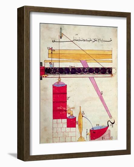 Device for Supplying Water to a Fountain, from 'Book of Knowledge of Ingenious Mechanical Devices'-Islamic-Framed Giclee Print