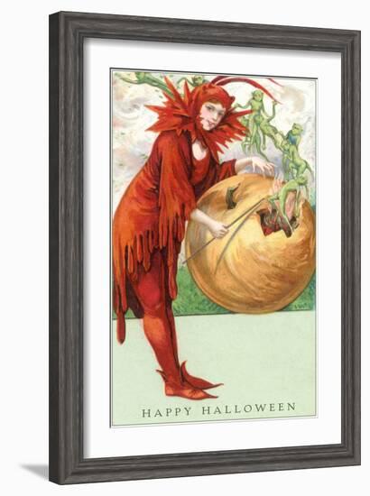 Devil Girl and Imps-null-Framed Art Print