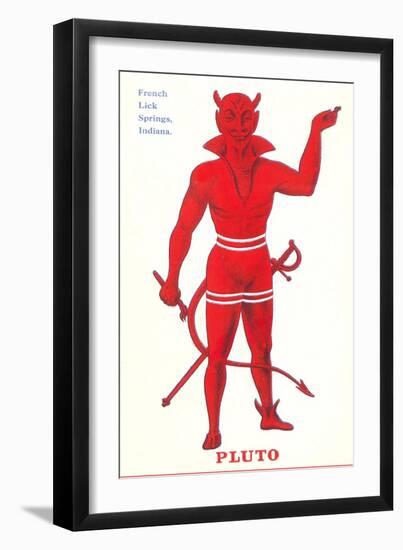 Devil, Pluto Water Advertisement-null-Framed Art Print