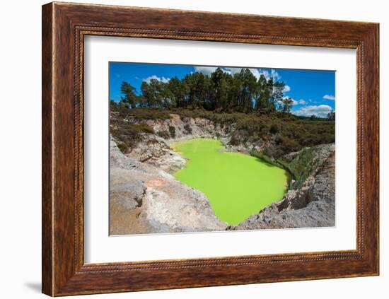 Devil's Bath Crater Wai-O-Tapu-null-Framed Art Print