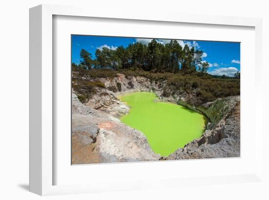 Devil's Bath Crater Wai-O-Tapu-null-Framed Art Print