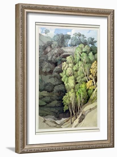 Devil's Bridge, 1810 (W/C with Pen and Ink over Graphite)-Francis Towne-Framed Giclee Print