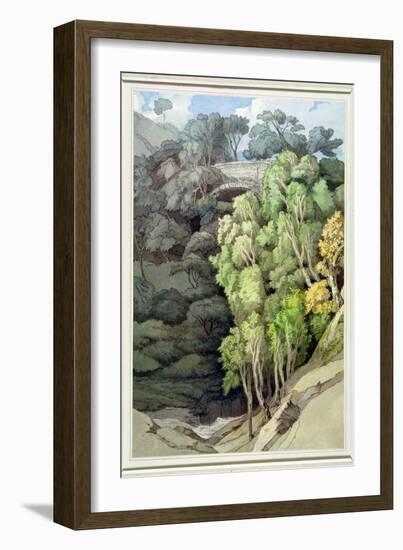 Devil's Bridge, 1810 (W/C with Pen and Ink over Graphite)-Francis Towne-Framed Giclee Print