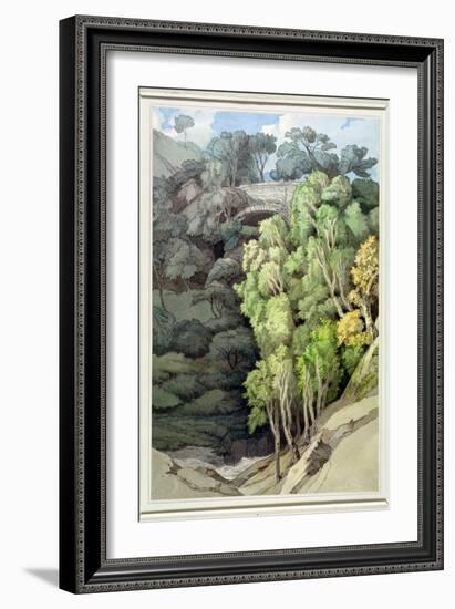 Devil's Bridge, 1810 (W/C with Pen and Ink over Graphite)-Francis Towne-Framed Giclee Print