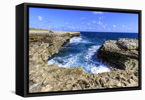 Devil's Bridge, geological limestone rock formation and arch, Willikies, Antigua-Eleanor Scriven-Framed Premier Image Canvas