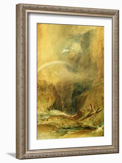 Devil's Bridge, St. Gotthard's Pass, C.1804 (W/C and White Wax Crayon on Wove Paper)-J. M. W. Turner-Framed Giclee Print