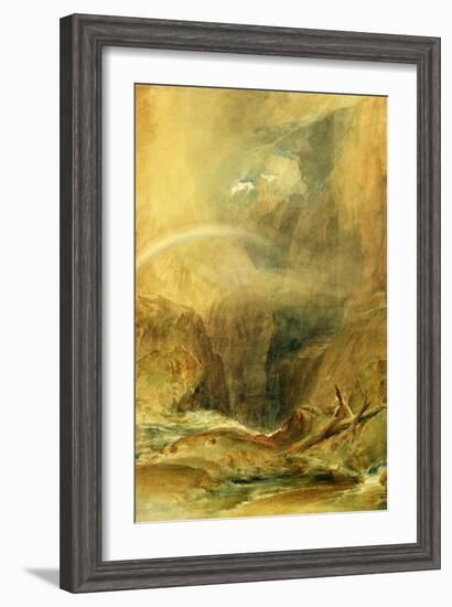 Devil's Bridge, St. Gotthard's Pass, C.1804 (W/C and White Wax Crayon on Wove Paper)-J. M. W. Turner-Framed Giclee Print