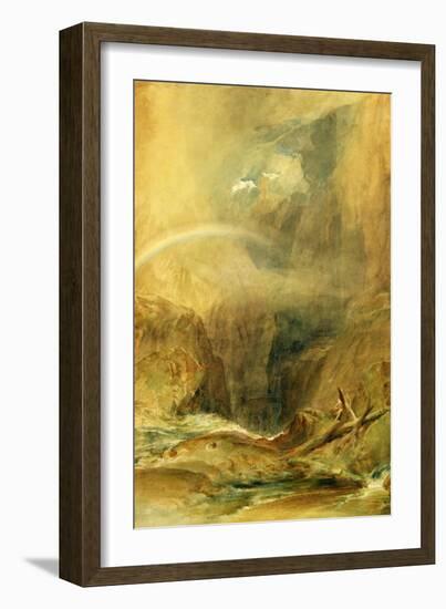 Devil's Bridge, St. Gotthard's Pass, C.1804 (W/C and White Wax Crayon on Wove Paper)-J. M. W. Turner-Framed Giclee Print