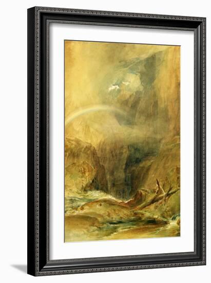 Devil's Bridge, St. Gotthard's Pass, C.1804 (W/C and White Wax Crayon on Wove Paper)-J. M. W. Turner-Framed Giclee Print