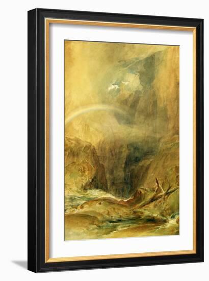 Devil's Bridge, St. Gotthard's Pass, C.1804 (W/C and White Wax Crayon on Wove Paper)-J. M. W. Turner-Framed Giclee Print