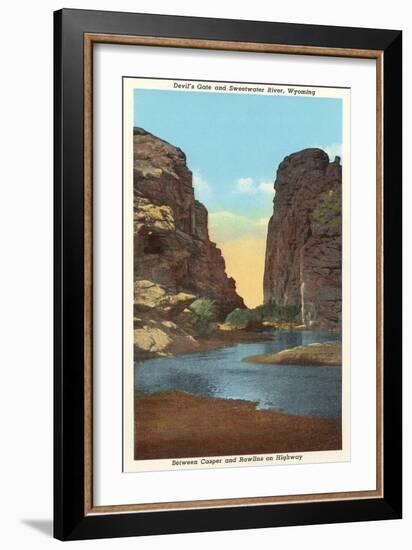 Devil's Gate and Sweetwater River, Wyoming-null-Framed Art Print