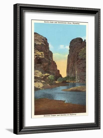 Devil's Gate and Sweetwater River, Wyoming-null-Framed Art Print