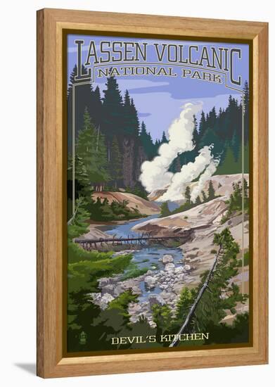 Devil's Kitchen - Lassen Volcanic National Park, CA-Lantern Press-Framed Stretched Canvas