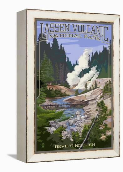 Devil's Kitchen - Lassen Volcanic National Park, CA-Lantern Press-Framed Stretched Canvas