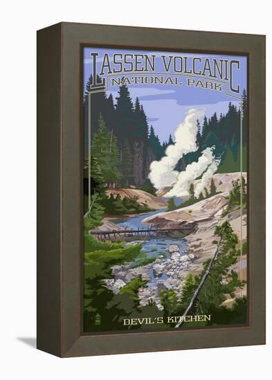 Devil's Kitchen - Lassen Volcanic National Park, CA-Lantern Press-Framed Stretched Canvas