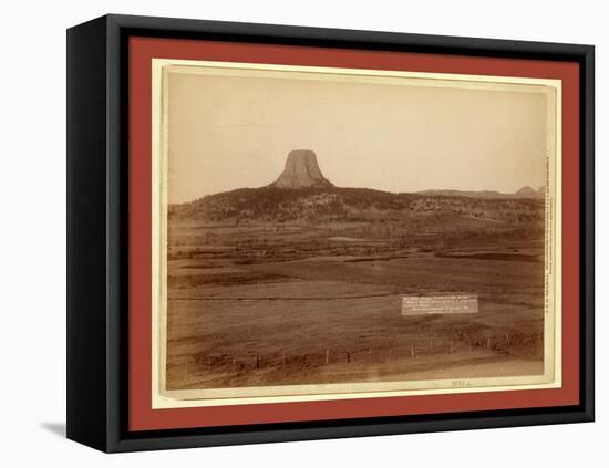 Devil's Tower and Mo. Buttes. Ryan's Ranch in Foreground, 2 Miles from Camera to Tower-John C. H. Grabill-Framed Premier Image Canvas
