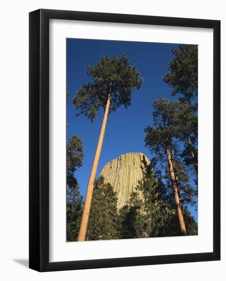 Devil's Tower National Monument at Dusk, Hulett, Wyoming, USA-Walter Bibikow-Framed Photographic Print