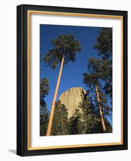 Devil's Tower National Monument at Dusk, Hulett, Wyoming, USA-Walter Bibikow-Framed Photographic Print