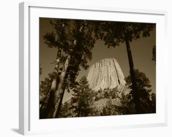 Devil's Tower National Monument at Dusk, Hulett, Wyoming, USA-Walter Bibikow-Framed Photographic Print