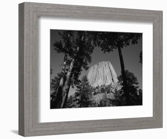 Devil's Tower National Monument at Dusk, Hulett, Wyoming, USA-Walter Bibikow-Framed Photographic Print