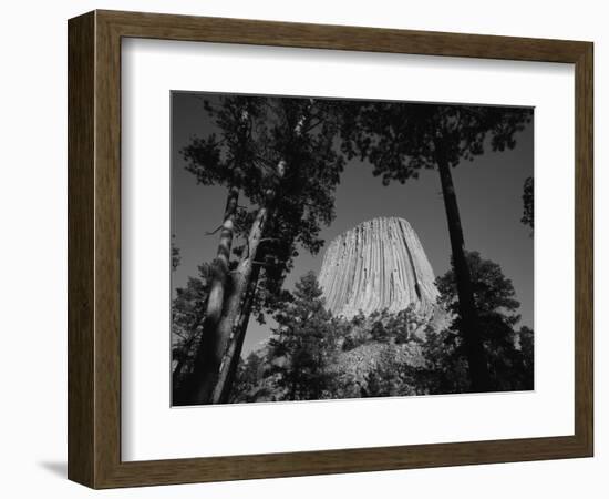 Devil's Tower National Monument at Dusk, Hulett, Wyoming, USA-Walter Bibikow-Framed Photographic Print