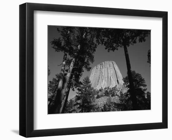 Devil's Tower National Monument at Dusk, Hulett, Wyoming, USA-Walter Bibikow-Framed Photographic Print