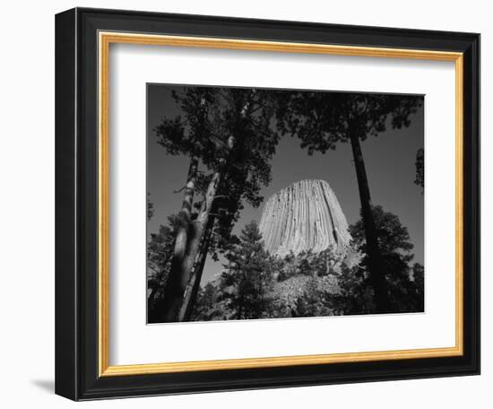 Devil's Tower National Monument at Dusk, Hulett, Wyoming, USA-Walter Bibikow-Framed Photographic Print