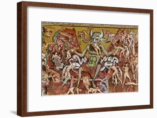 Devil with Goyesque Scene from Hell-null-Framed Art Print