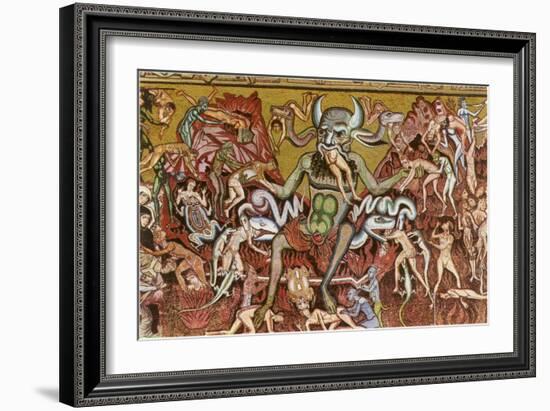 Devil with Goyesque Scene from Hell-null-Framed Art Print