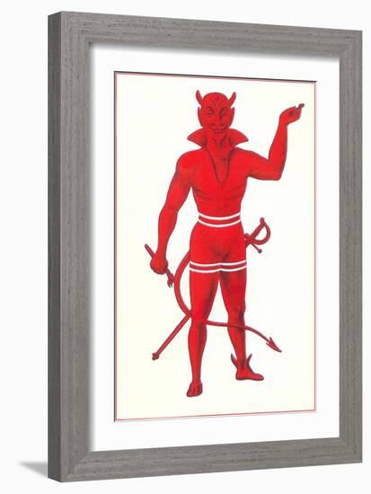 Devil with Sword and Paintbrush-null-Framed Art Print