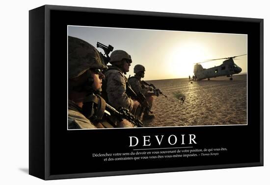 Devoir: Citation Et Affiche D'Inspiration Et Motivation-null-Framed Premier Image Canvas