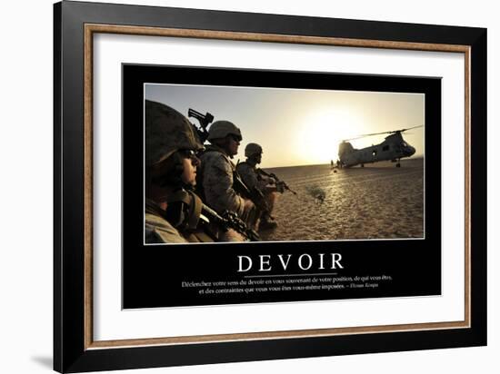 Devoir: Citation Et Affiche D'Inspiration Et Motivation-null-Framed Photographic Print