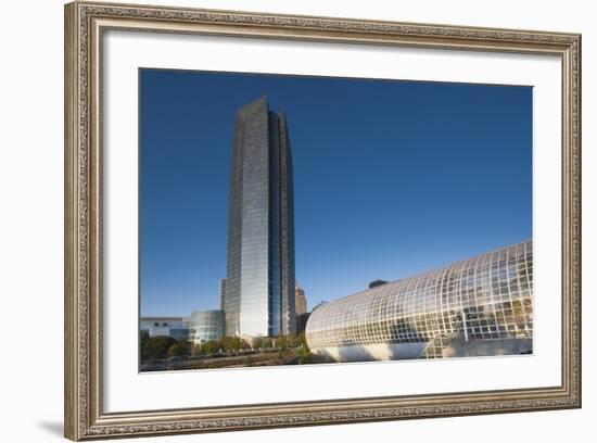 Devon Tower and Myriad Botanical Gardens, Oklahoma City, Oklahoma, USA-Walter Bibikow-Framed Photographic Print