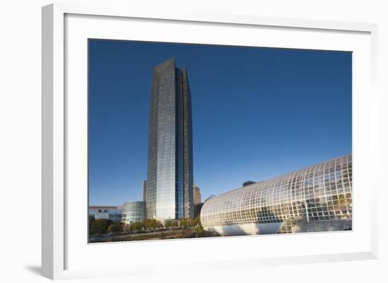 Devon Tower and Myriad Botanical Gardens, Oklahoma City, Oklahoma, USA-Walter Bibikow-Framed Photographic Print