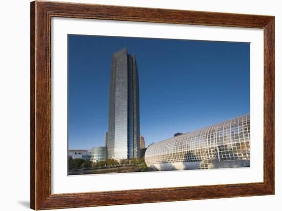 Devon Tower and Myriad Botanical Gardens, Oklahoma City, Oklahoma, USA-Walter Bibikow-Framed Photographic Print