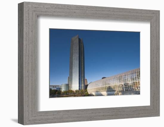 Devon Tower and Myriad Botanical Gardens, Oklahoma City, Oklahoma, USA-Walter Bibikow-Framed Photographic Print