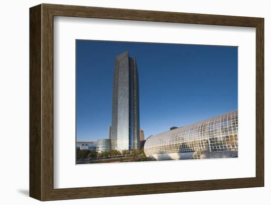 Devon Tower and Myriad Botanical Gardens, Oklahoma City, Oklahoma, USA-Walter Bibikow-Framed Photographic Print