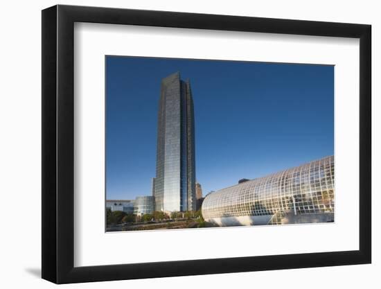 Devon Tower and Myriad Botanical Gardens, Oklahoma City, Oklahoma, USA-Walter Bibikow-Framed Photographic Print