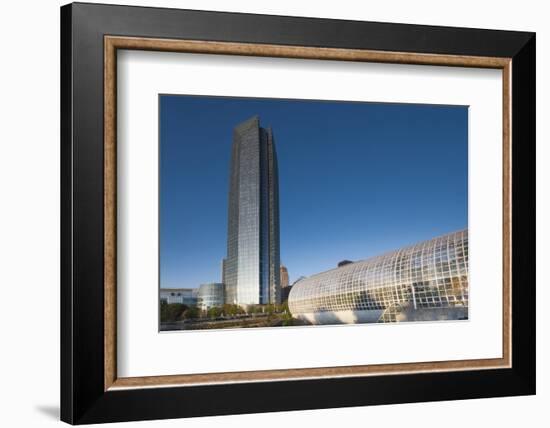 Devon Tower and Myriad Botanical Gardens, Oklahoma City, Oklahoma, USA-Walter Bibikow-Framed Photographic Print