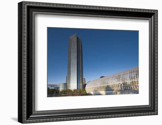 Devon Tower and Myriad Botanical Gardens, Oklahoma City, Oklahoma, USA-Walter Bibikow-Framed Photographic Print