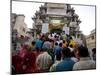 Devotees Queuing to Do Puja at Kankera Festival, after Diwali Celebrations, Jagdish Temple, India-Annie Owen-Mounted Photographic Print