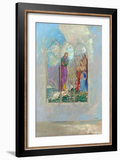 Devotion Devant Un Buisson Rouge - Devotion near a Red Bush - Peinture De Odilon Redon (1840-1916),-Odilon Redon-Framed Giclee Print