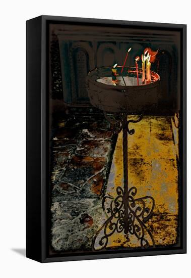 Devotional Candles; from the Series Church of the Holy Sepulchre, 2016-Joy Lions-Framed Premier Image Canvas